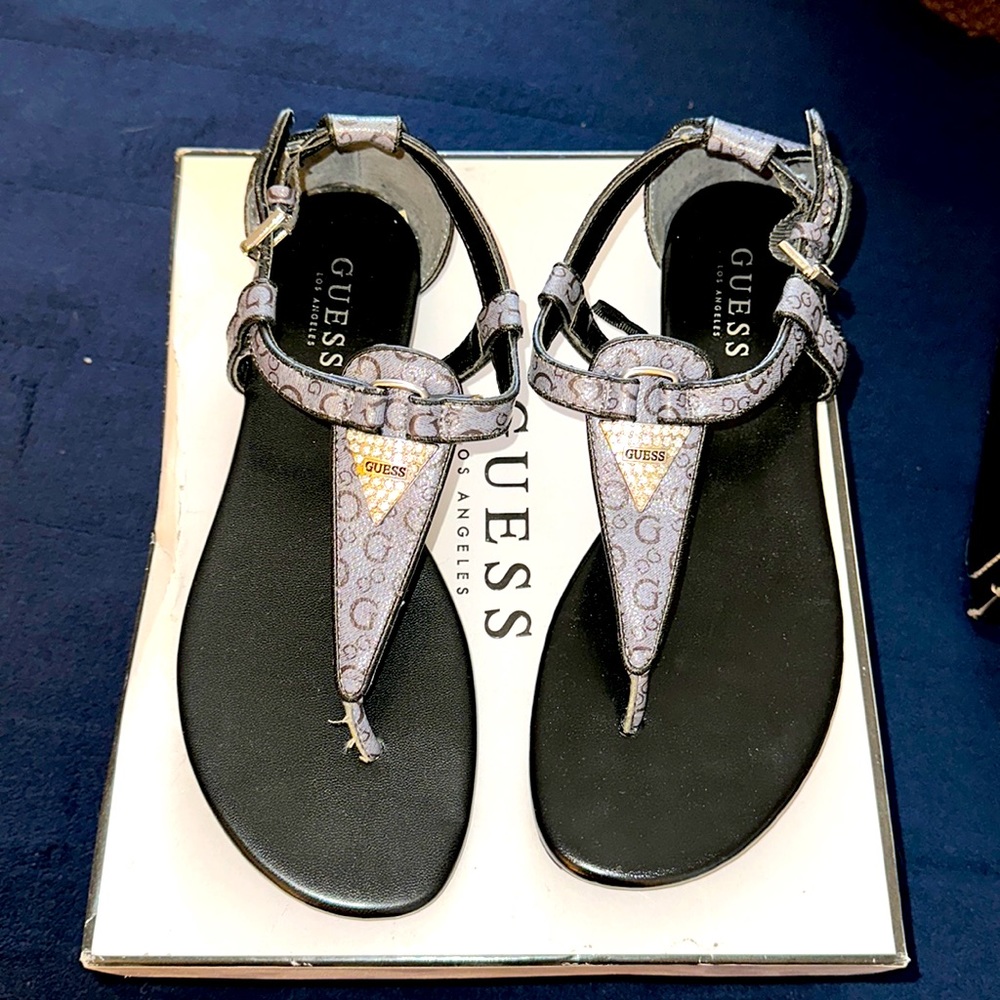 Guess black & grey sandals size 7.5